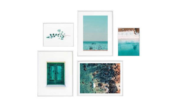 Trenddeko Poster Set mit 5 Bildern Strandurlaub