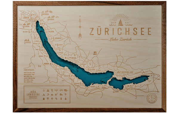 Swiss Wood Maps Bild Zürichsee