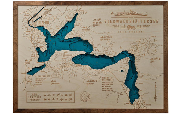 Swiss Wood Maps Bild Vierwaldstättersee
