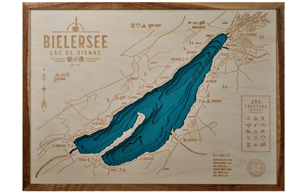 Swiss Wood Maps Bild Bielersee