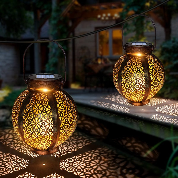 Solar hanging light in oriental design
