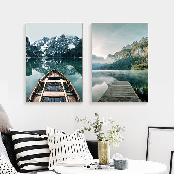 Scandinavian landscape paintings on canvas