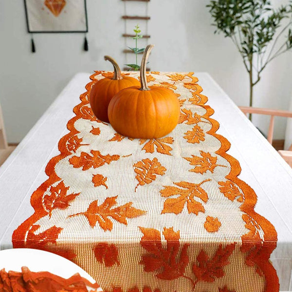 Table runner autumn leaves