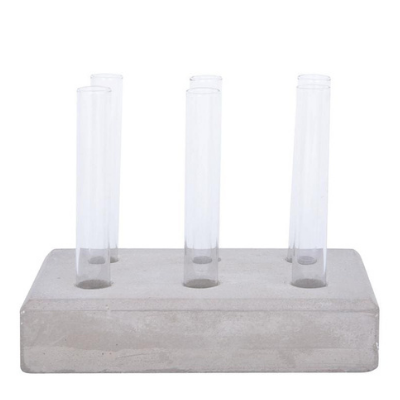 Esschert Design Vase mit 6 Glasröhrchen