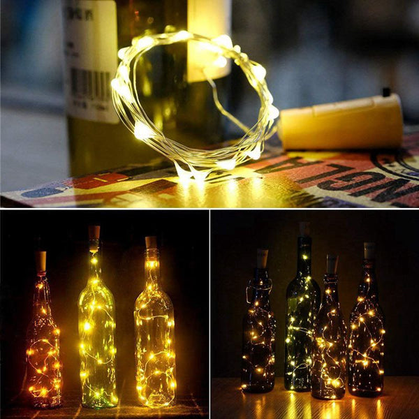 LED bottle light with cork, pack of 12