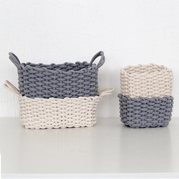 Woven look storage basket